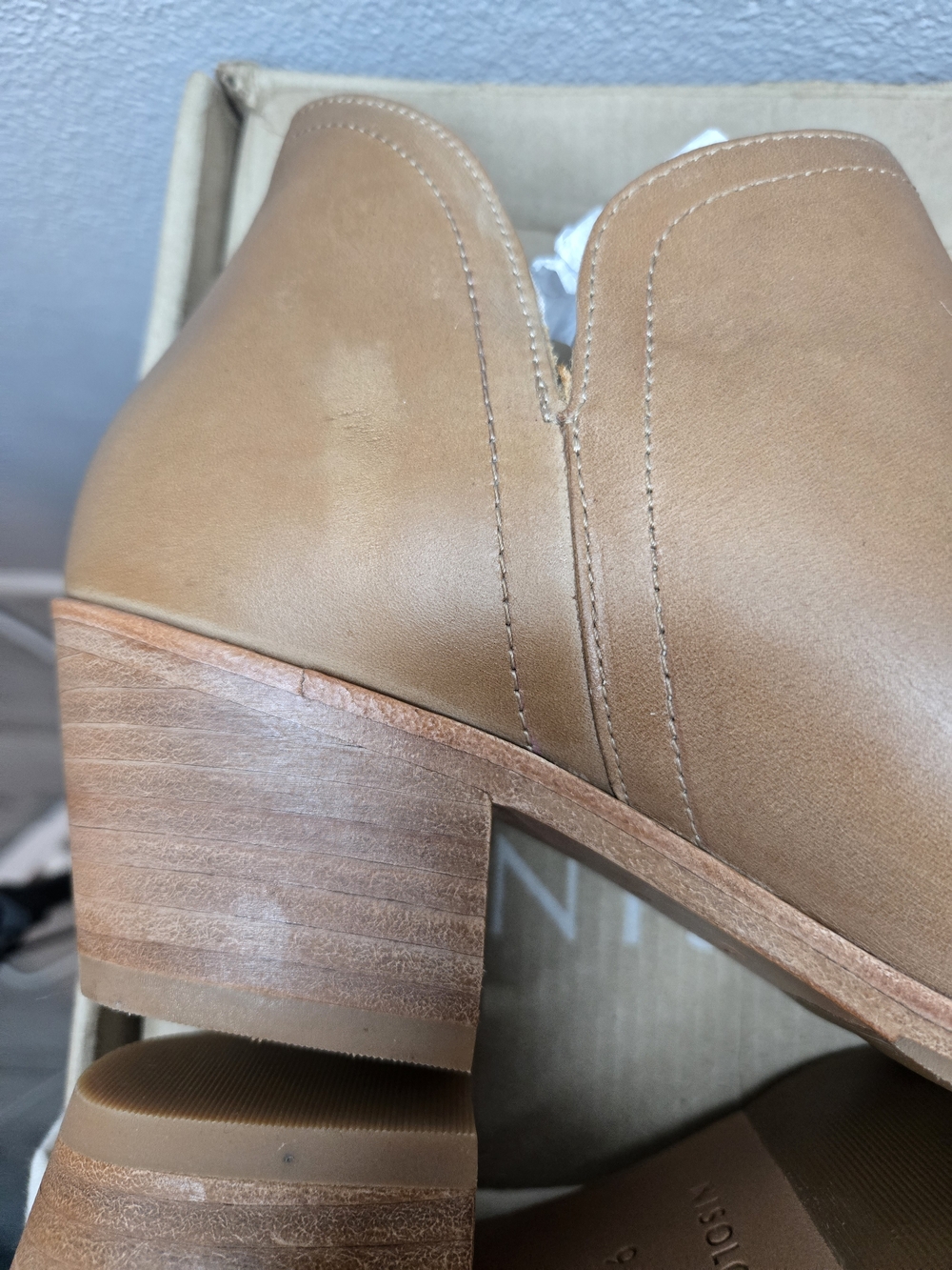Nisolo Mia Women's Beige Leather V-Cut Low Heel Booties - Sz 9.5 Ret $200 New - Picture 11 of 14